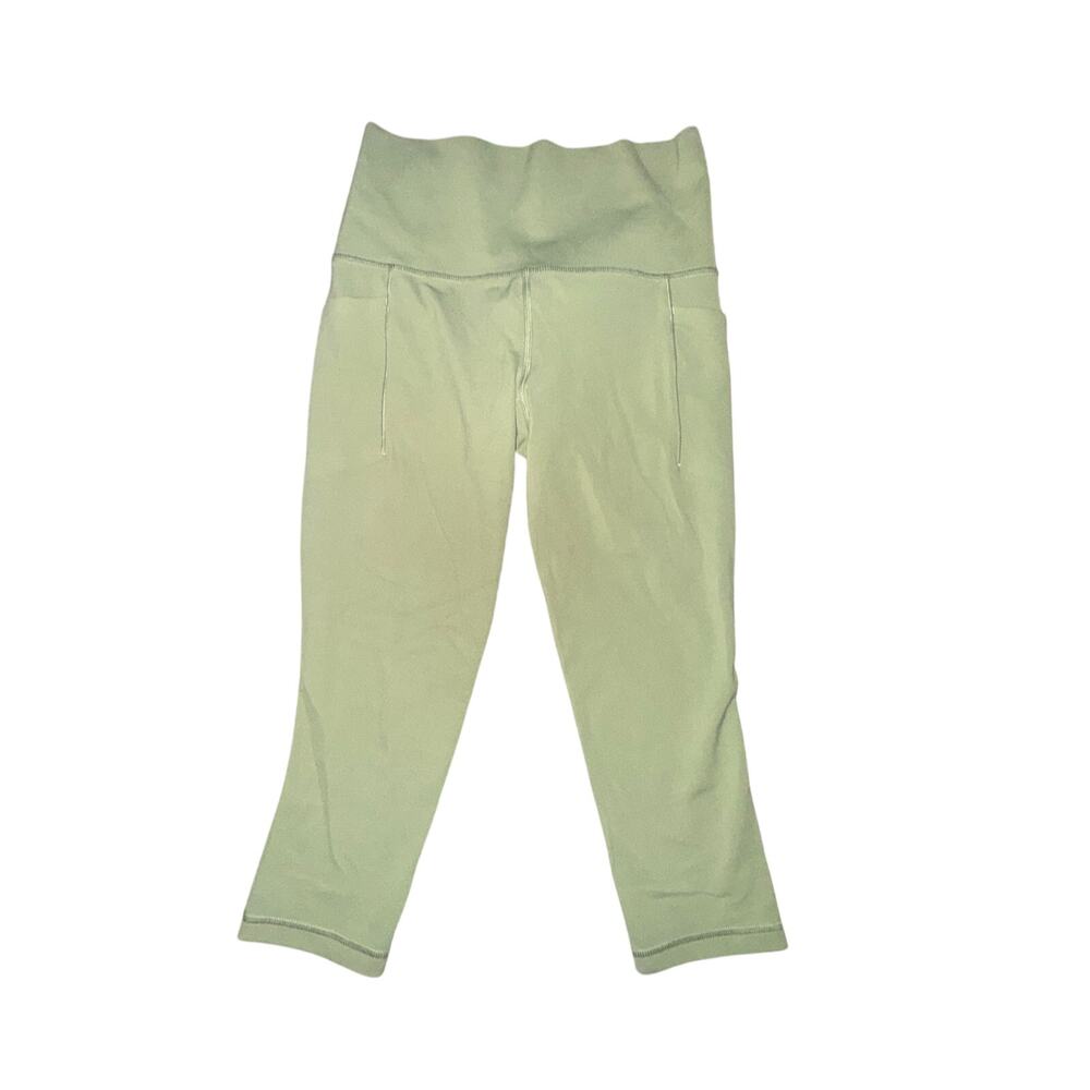 Athleta Salutation Stash Pocket II Capri Women's Size XSP Green Cropped Leggings